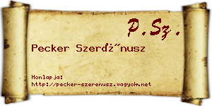 Pecker Szerénusz névjegykártya